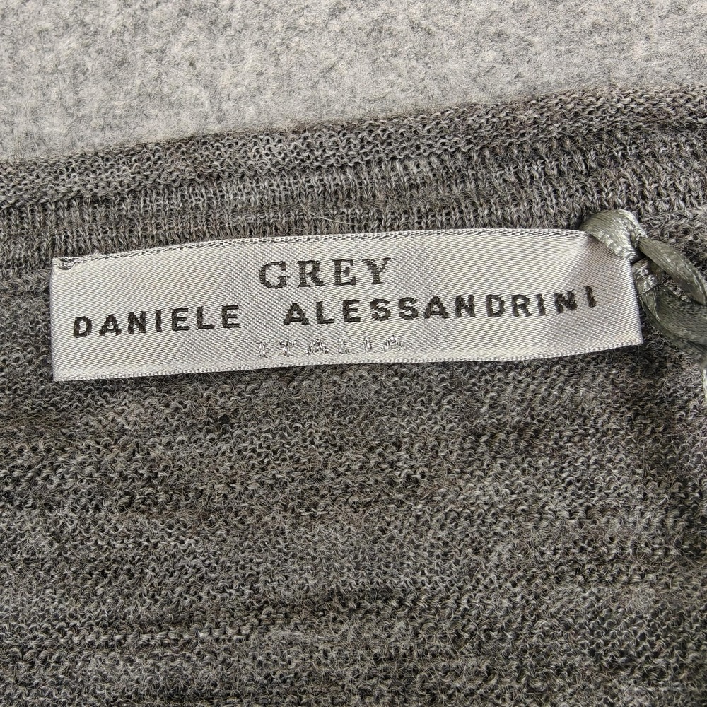 Grey Daniele Alessandrini Sweater‎ Mens IT 54 Gray Mohair Wool Crewneck Knit New - Picture 5 of 12
